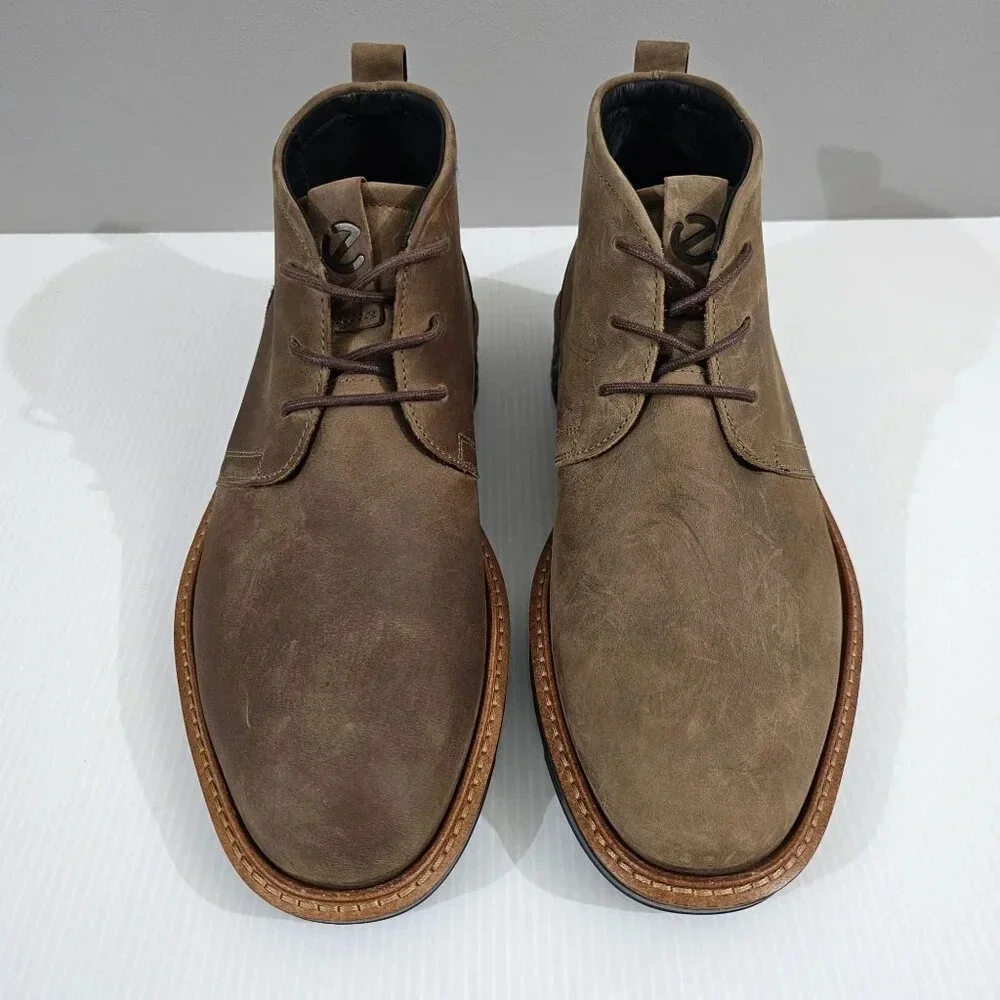 Ecco St.1 Hybrid Chukka Boot Mens EU 39 Brown Leather Waterproof Comfort NEW